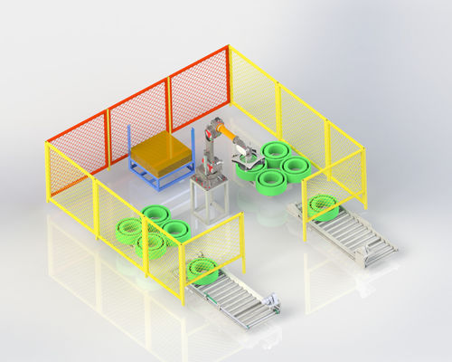 Automatische Wickelmaschine mit PET-Streifen und automatischem Palletierungssystem