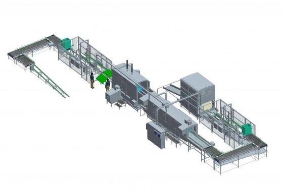 Kontinuierliche Robotik-Palletierung - Depalletierungssysteme mit Palettenstapler