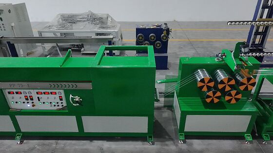 Konstruktion für einen niedrigen Druckluftverbrauch für die energieeffiziente Herstellung von PP-Strapings